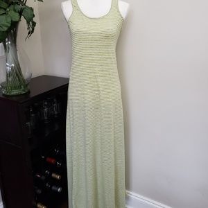 Anthropologie Anama Yellow/Gray Striped Maxi Dress